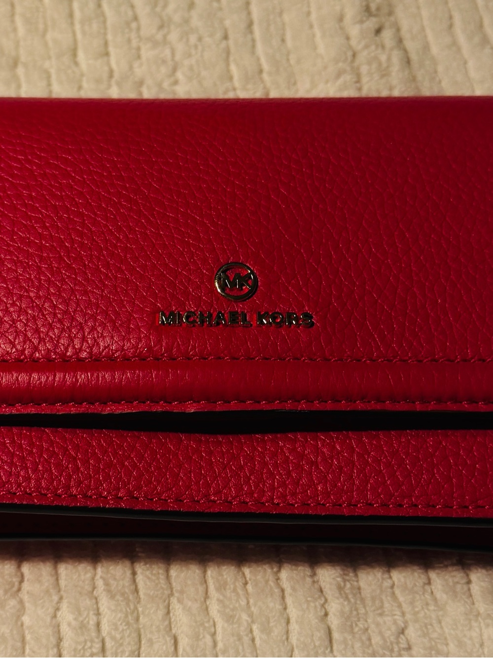 Michael Kors Small Pebbled Leather Wallet in Fuchsia Pink